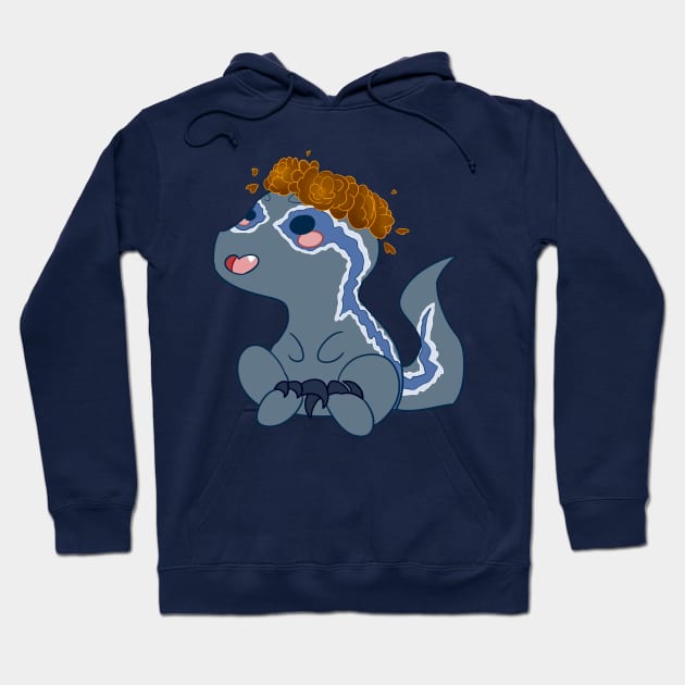 Autumn Chibi Blue Raptor Hoodie by kelsmister